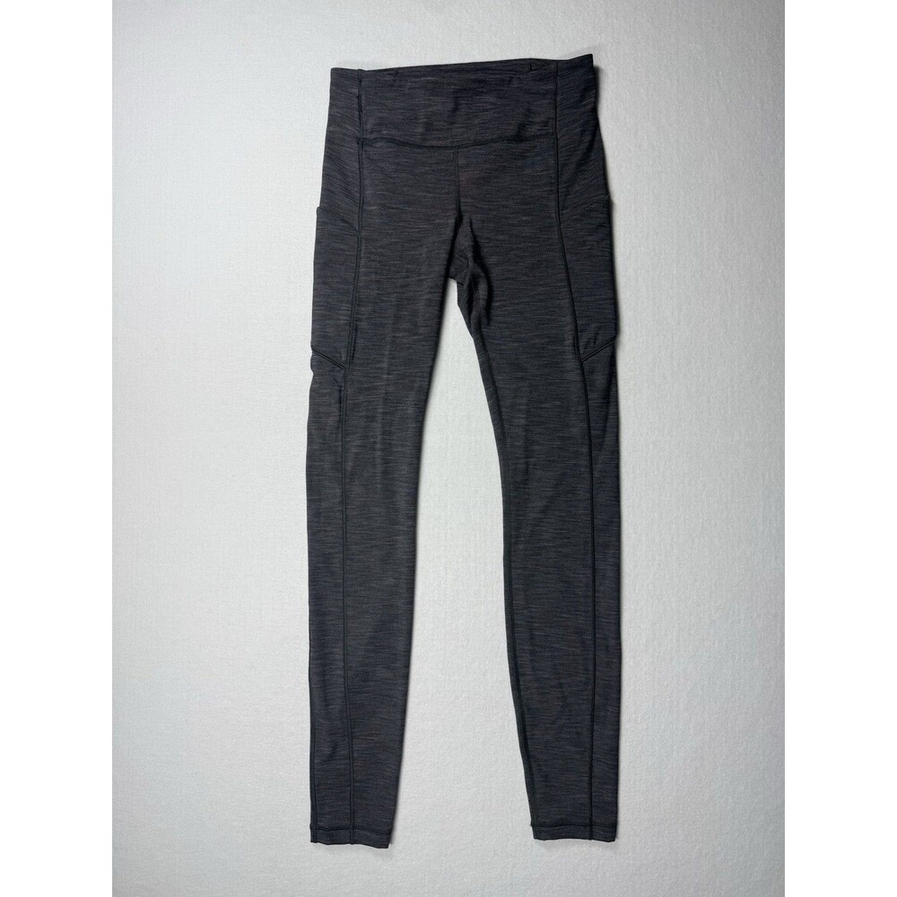 Lululemon Speed Up Tight 28” Size 4 Heathered Black Luxtreme Pockets Run